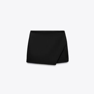 Black Asymmetrical Mini Skort